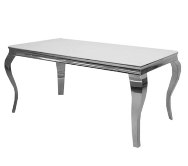 Lewis Glass Top Dining Table White