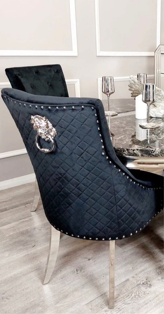 Vienna White Glass Dining Set With Black Bently Chairs JMD Furnishings