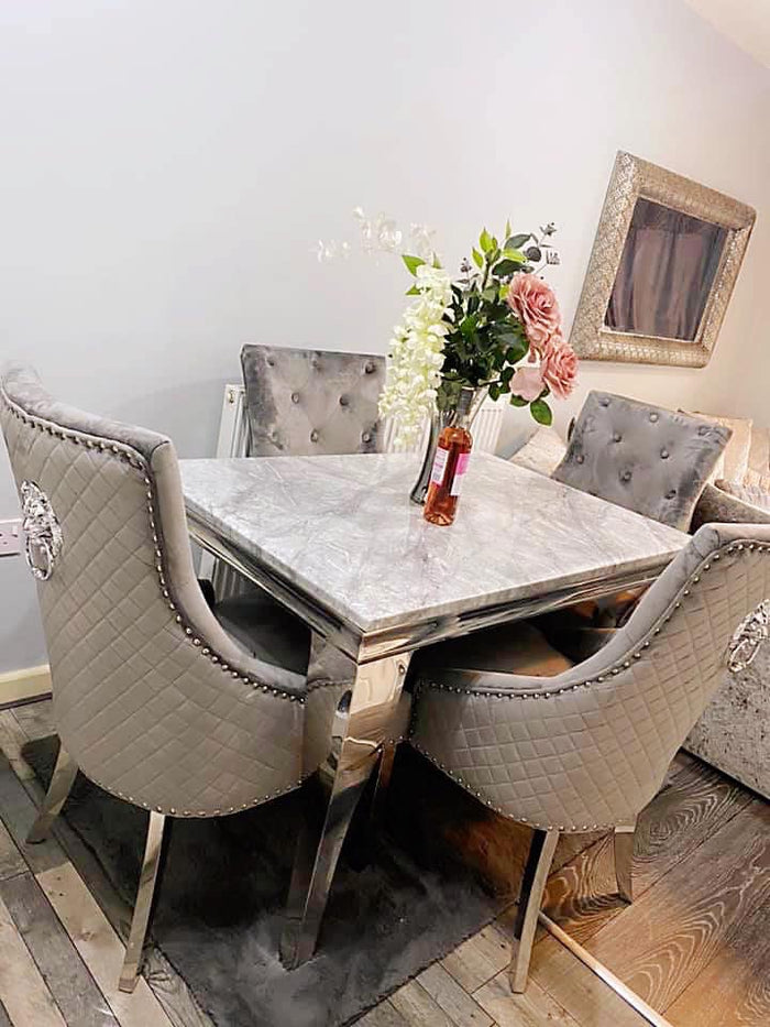 100cm Vienna Table With 4 Rose Knocker Chairs