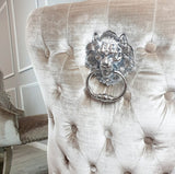 Round Vienna Marble Table With 4 lewis Lion Knocker Chairs