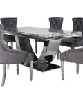 Arial Marble Top Dining Set With Chelsea knocker Chairs