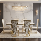Roma Dining Table Cream With Cream Palermo Dining Chairs