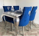 Vienna Marble Dining Table With Bently Knocker Chairs lion