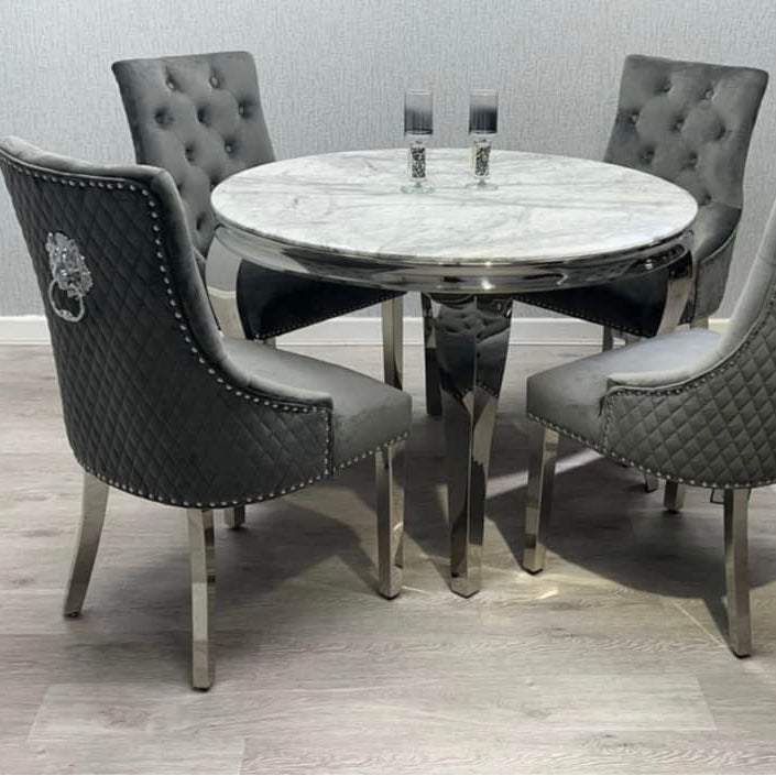 Vienna 110cm Round With Dark Grey Bentley Chairs