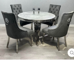 Vienna 110cm Round With Dark Grey Bentley Chairs