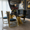 Roma Dining Table Black With Black Palermo Dining Chairs