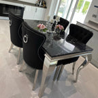 Vienna Marble Dining Table With Chelsea Ring Knocker Chairs