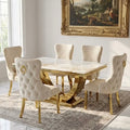 Gold Arial 1.8m With 6 Victoria Gold Lion Chairs