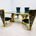 Roma Dining Table Black With Black Palermo Dining Chairs