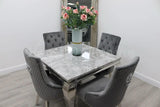 Vienna Marble Dining Table With Bently Knocker Chairs lion