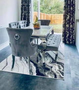 Vienna Marble Dining Table With Chelsea Ring Knocker Chairs