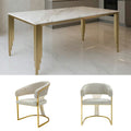 Venis Marble Dining Table With Verona Dining Chairs