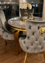 Vienna Round Gold Table With 4 Victoria Chairs