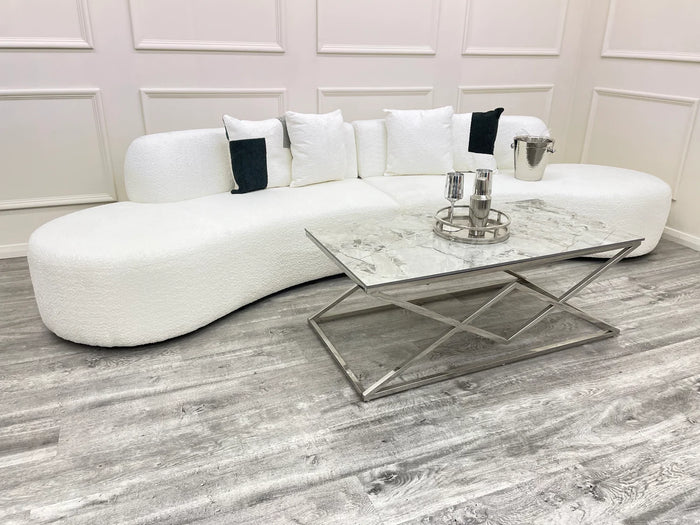 Miami Curved Cinema Boucle Sofa JMD Furnishings