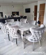 Vienna Marble Dining Table With Lewis Lion Knocker Chairs