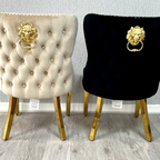 Louis Dining Table with Lewis Dining Chairs Cream Or Black