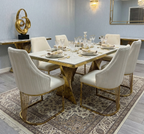 Sorelle Dining Table with Ariella Dining Chairs Cream Or Black