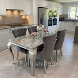 Vienna Marble Dining Table With Chelsea Ring Knocker Chairs