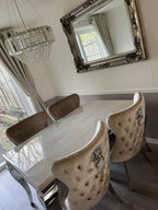 Vienna Marble Dining Table With Lewis Lion Knocker Chairs