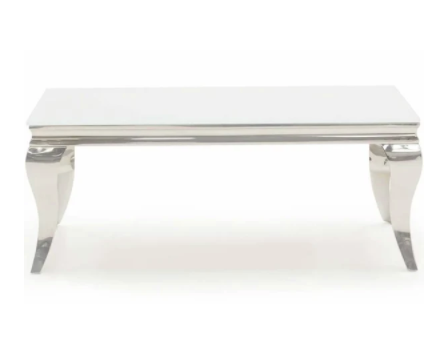 Lewis Glass Top Coffee Table White