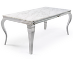 Vienna White Marble Top Dining Set With Chelsea Knocker Velvet Chairs