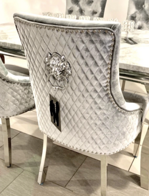Venice Lion Knocker Silver Chair