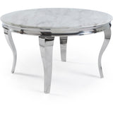 Vienna Round Marble Dining Table With 4 Chelsea Knockerback Chairs