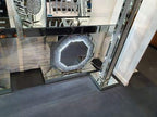 Mirrored Crushed Crystal LED Octagon Console Table