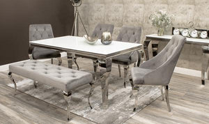 Lewis Glass Top Dining Set With Chelsea Knocker Chairs