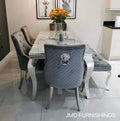 Vienna Marble Dining Table With Venice Lion Knocker Chairs & Bench Option