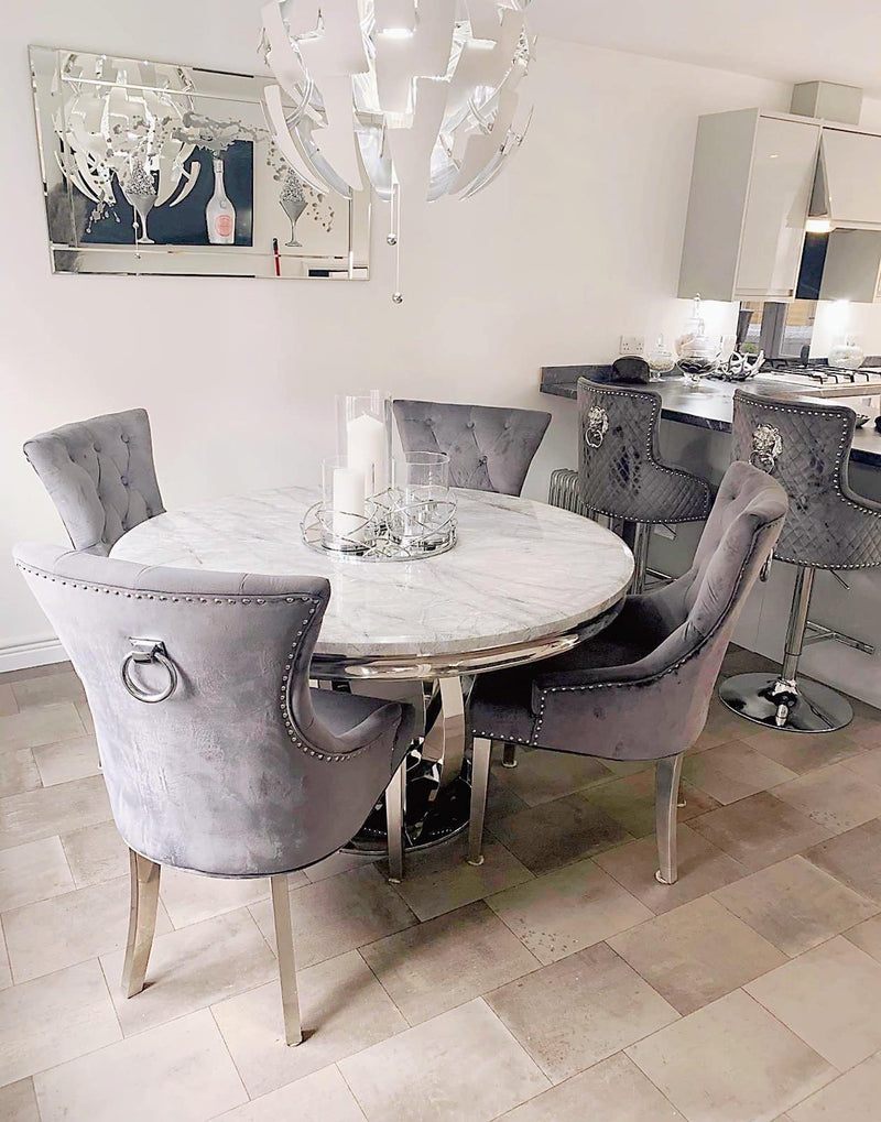 Velvet Chairs Marble Dining Table Grey Louis Marble Dining Table