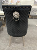 Venice Black Lion Knocker Grey Chair