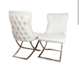Vienna White With Sandhurst X Leg Velvet Chairs