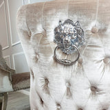 Vienna Cream Marble Top Dining Set With Lewis Lion Knocker Chairs