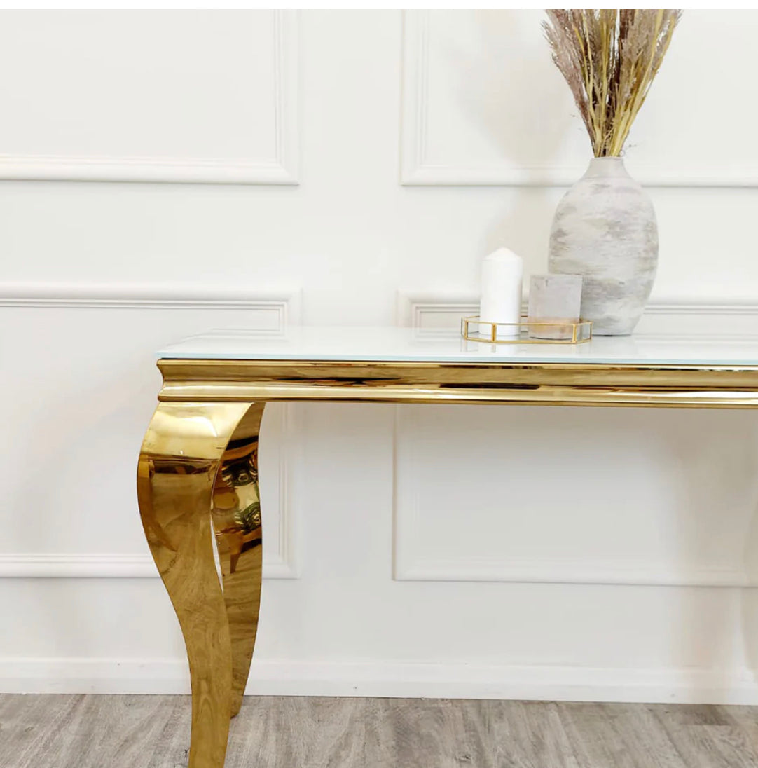 Vienna Console Table Gold Base