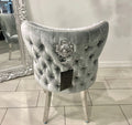 Vienna White Marble Top Dining Set With Lewis Lion Knocker Chairs