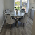 Vienna Round Marble Dining Table With 4 Cheshire Knockerback Chairs