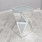 Mirrored Crushed Diamante Side Table