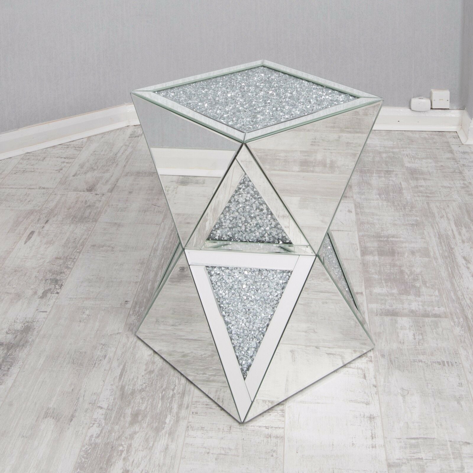 Mirrored Crushed Diamante Side Table