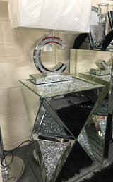 Mirrored Crushed Diamante Side Table