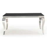 Lewis Glass Top Dining Table White